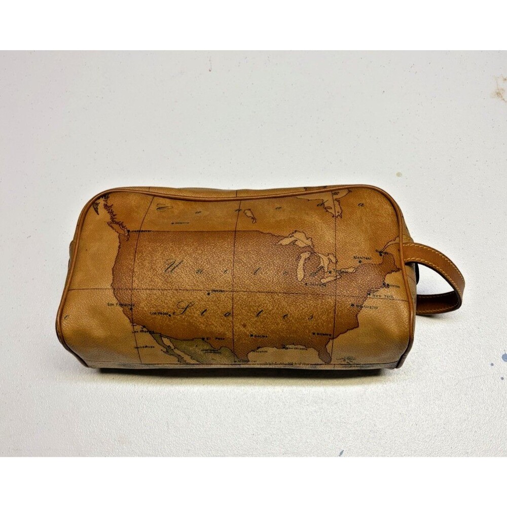 Alviero Martini 1a Classe Geo Classic Bag Iconic Map Print Toiletry Cosmetic Bag